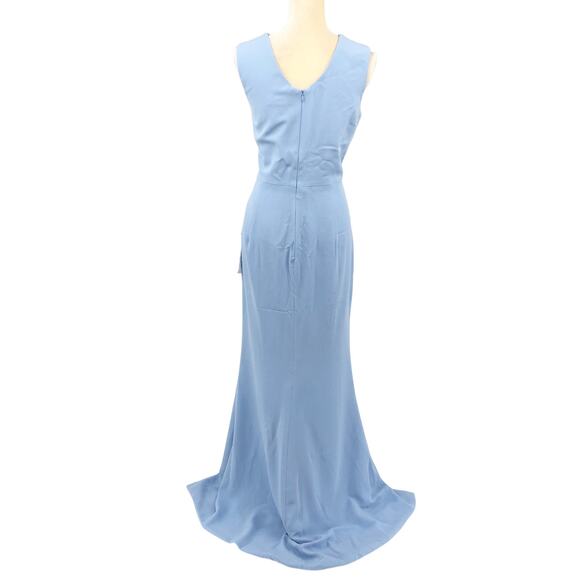 DRESS THE POPULATION Sandra Mermaid Gown Dress Large Sky Blue Stretch Crepe NWT - Picture 7 of 13
